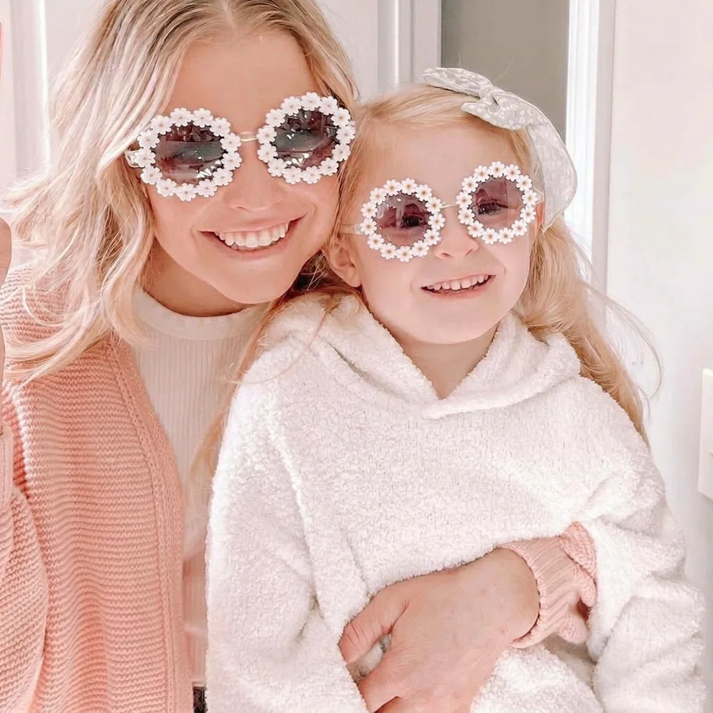 Rose Red Kids Sunglasses Comfortable Kids Flower Sunglasses Uv Sunglasses Playful For Stage Performance Photo Styling Outdoor