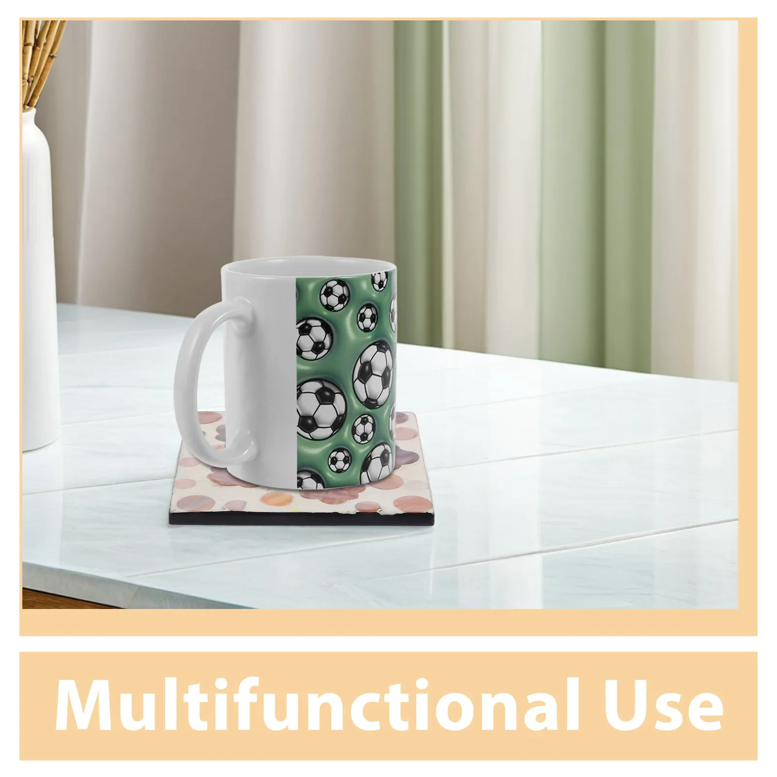 Square Shell Flower Coasters Natural Shell Coaster Heat Insulation Pad Decorative Drink Coasters Tabletop Protection
