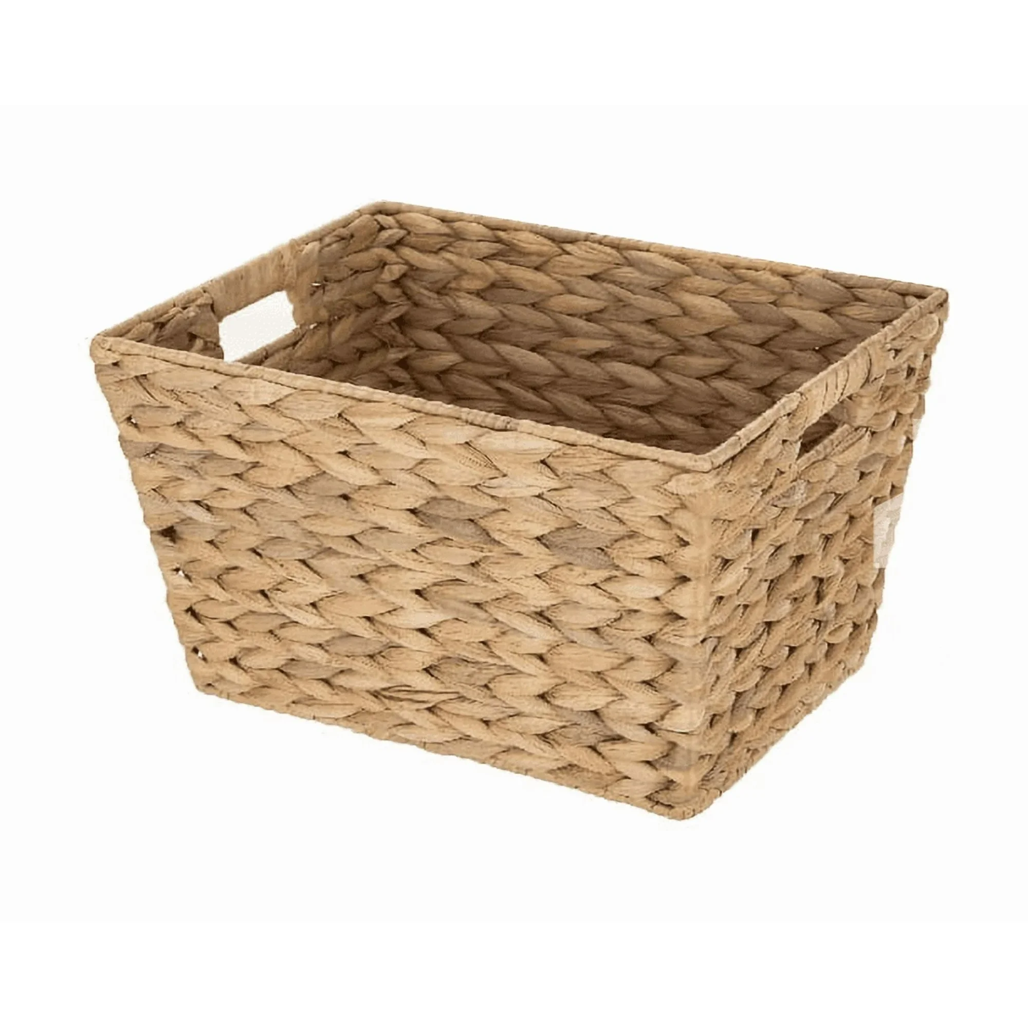

Large Water Hyacinth Decorative Storage Basket with Handles, 14"x11"x8.5", Handmade Organizer for Home, Kitchen, Living Room