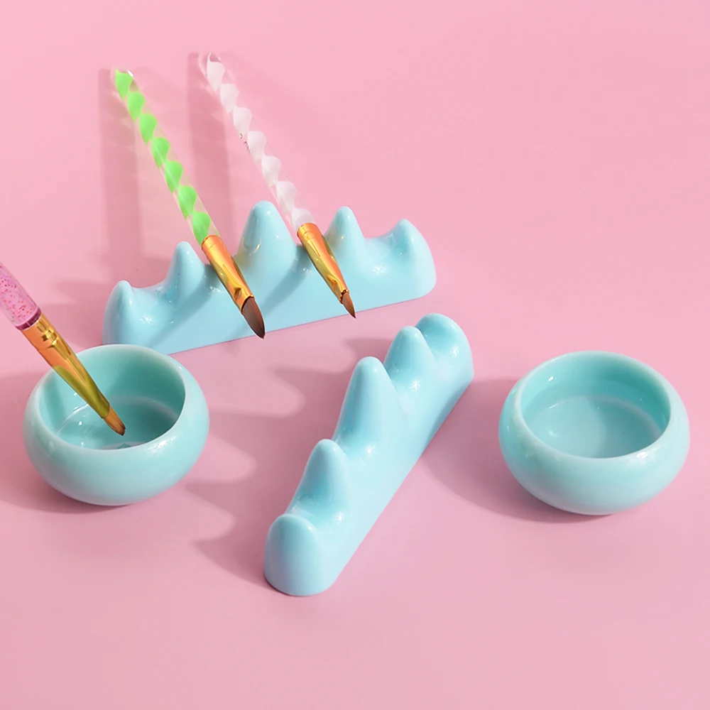 1set Professional Nail Brush Washing Equipment Acrylic Liquid Powder Container Nail Cup Nail Rrush Holder Manicure Tools