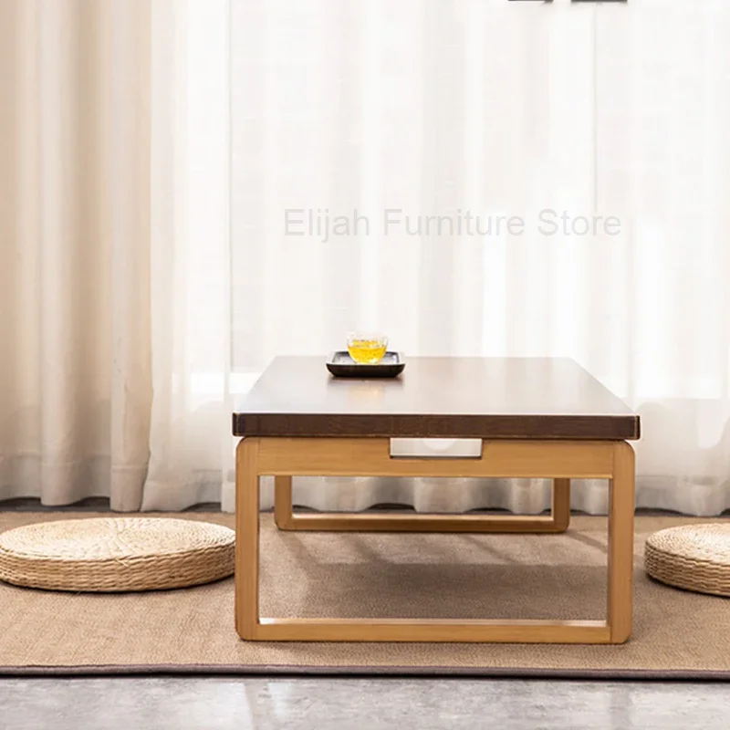 window small tea table Japanese style tatami small low balcony solid wood bay window table small tea table bamboo CJ07