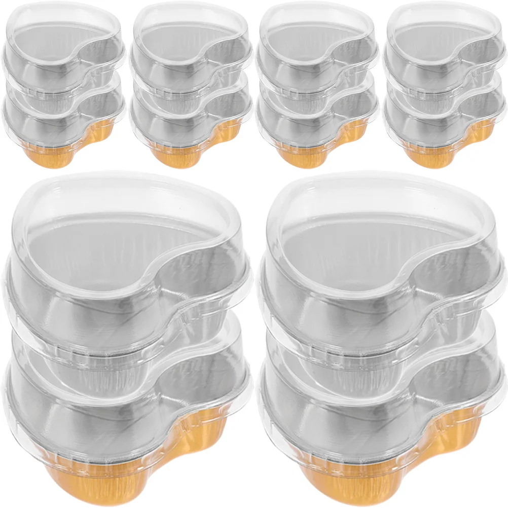 

30pcs Heart Shaped Cake Boxes Clear Foil Material High Temperature Resistant Microwave Safe For Baking Dessert Storage Muffin