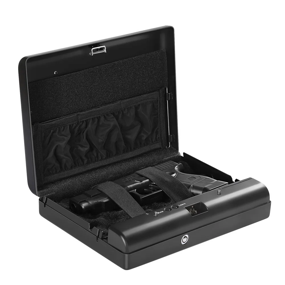 Gunsafe Gunbox Portable Pistol Car Safe Gun Box Ammo Metal Case Safes Key Can Safebox Keybox Strongbox Boxes Safety Security