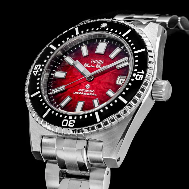 THORN Men Automatic Watch 40MM Mechanical Wristwatch Diver 20ATM Waterproof C3 Luminous Sapphire Mirror NH35 Ceramic Bezel