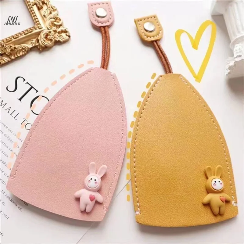 Cute Pull Out Key Case Cartoon Animals Rabbit Cat PU Leather Key Wallets Housekeepers Car Key Holder Case Leather Bag for Keys