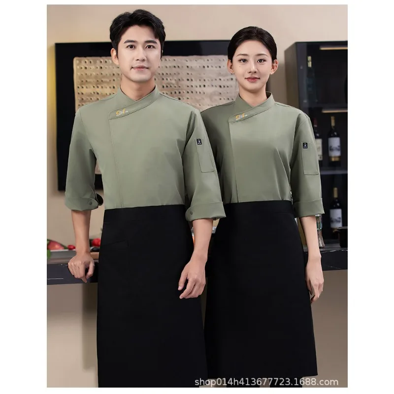 Cappotto da chef elasticizzato spesso a maniche lunghe, uniforme da hotel premium, abbigliamento da chef
