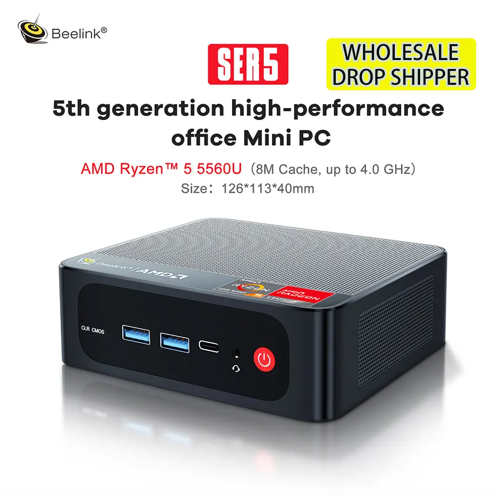 Beelink SER5 AMD Ryzen 5 5560U 16GB 500GB 4K Triple Display WiFi6 dp for gaming Home Office Business Mini beelink ser5 mini pc