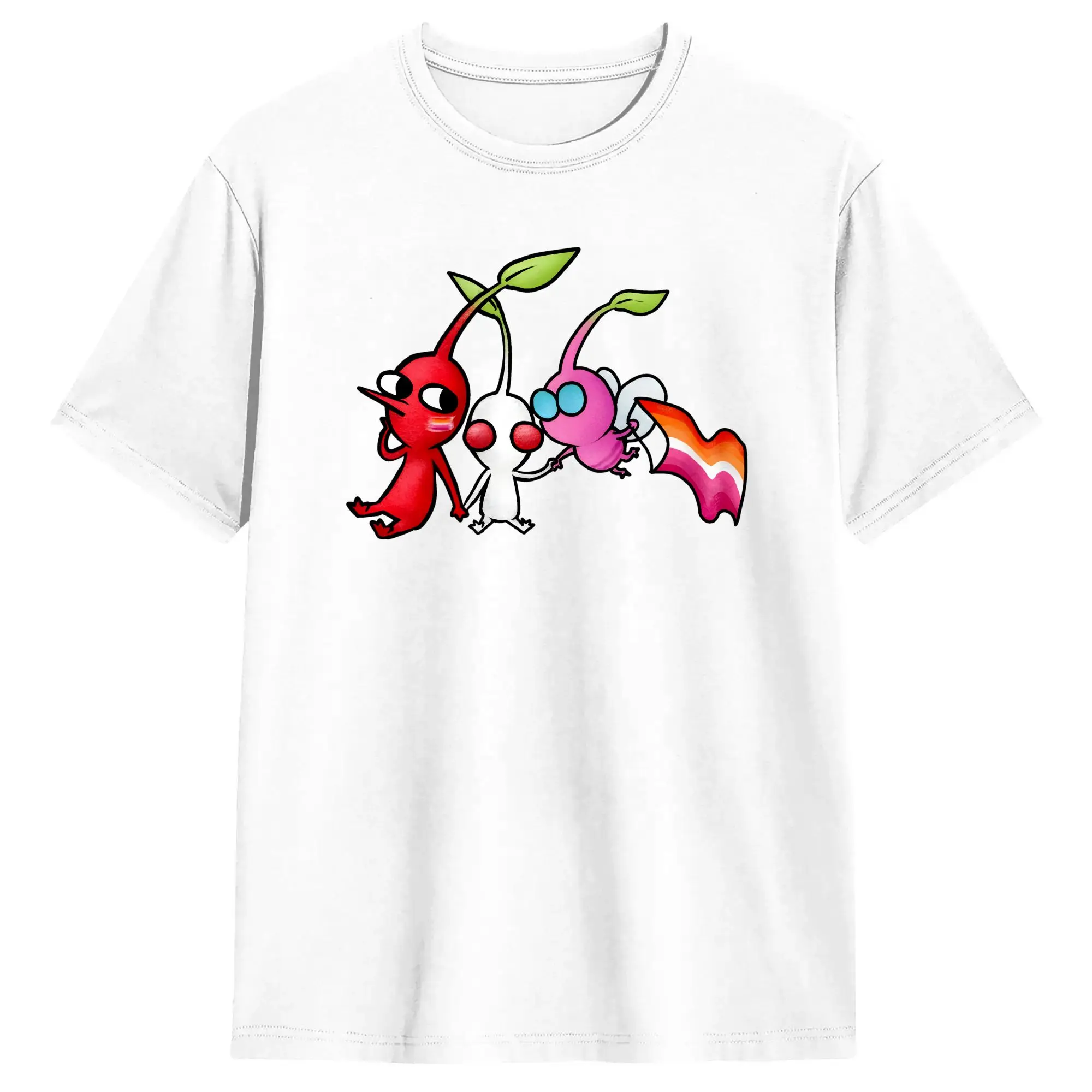 Casual T Shirt Beach Pride Leisure T-Shirts Pikmins 100% Cotton Tee Shirt for Male Y2K Casual Short Sleeve Clothing