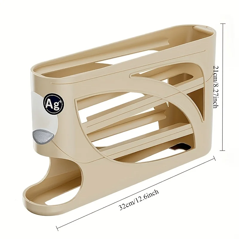 1PC Rolling Egg Holder for Refrigerator. Automatic egg dispensing. Saves effort and space. Multi-layer slanted design for automa