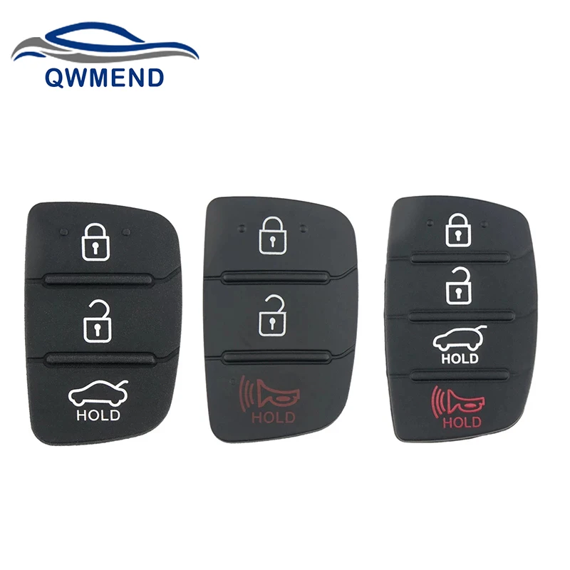 

QWMEND for Hyundai Key Shell 3/4 Buttons Pad Car Remote Key Shell For Hyundai HB20 SANTA FE IX35 IX45 Car Key Shell Pad