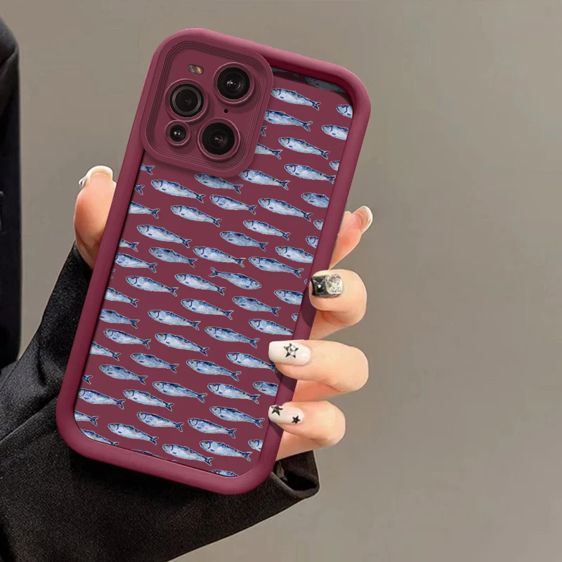 Silicone Soft Phone Case For Motorola Moto G06 G56 G86 G100 E40 G14 G9 Play E32 E14 E13 G05 G85 Sea Fish Pattern Matte Cover