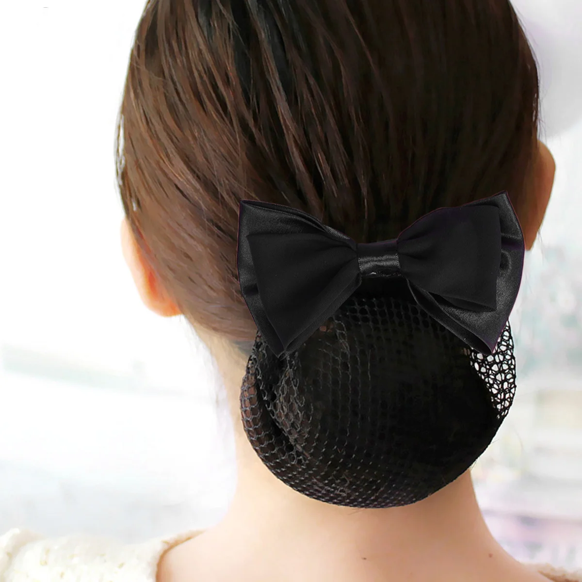 

2 Pcs Steamed Stuffed Bun Miss Hair Claw Clips Snood Net Nets for Women Bow Headdress