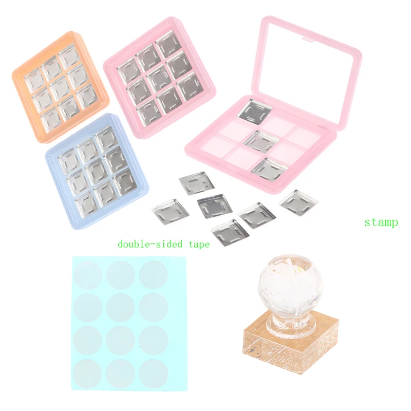 9Grids 空のアイシャドウケースパレットアイメイク収納皿女性女の子メイク初心者 DIY アイシャドウツールアルミプレート