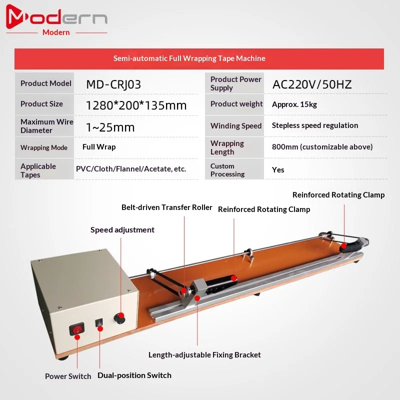 

1500mm, 2000mm, semi-automatic fully automatic adhesive tape wrapping machine 1PCS