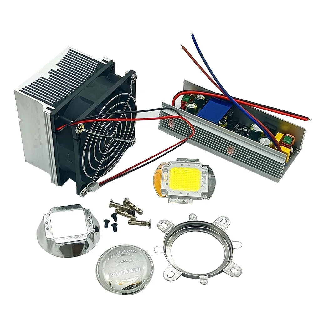 100Watt  High Power White LED chip + 100W  Heatsink Cooler +100W LED Driver +100W 44mm led lens kit