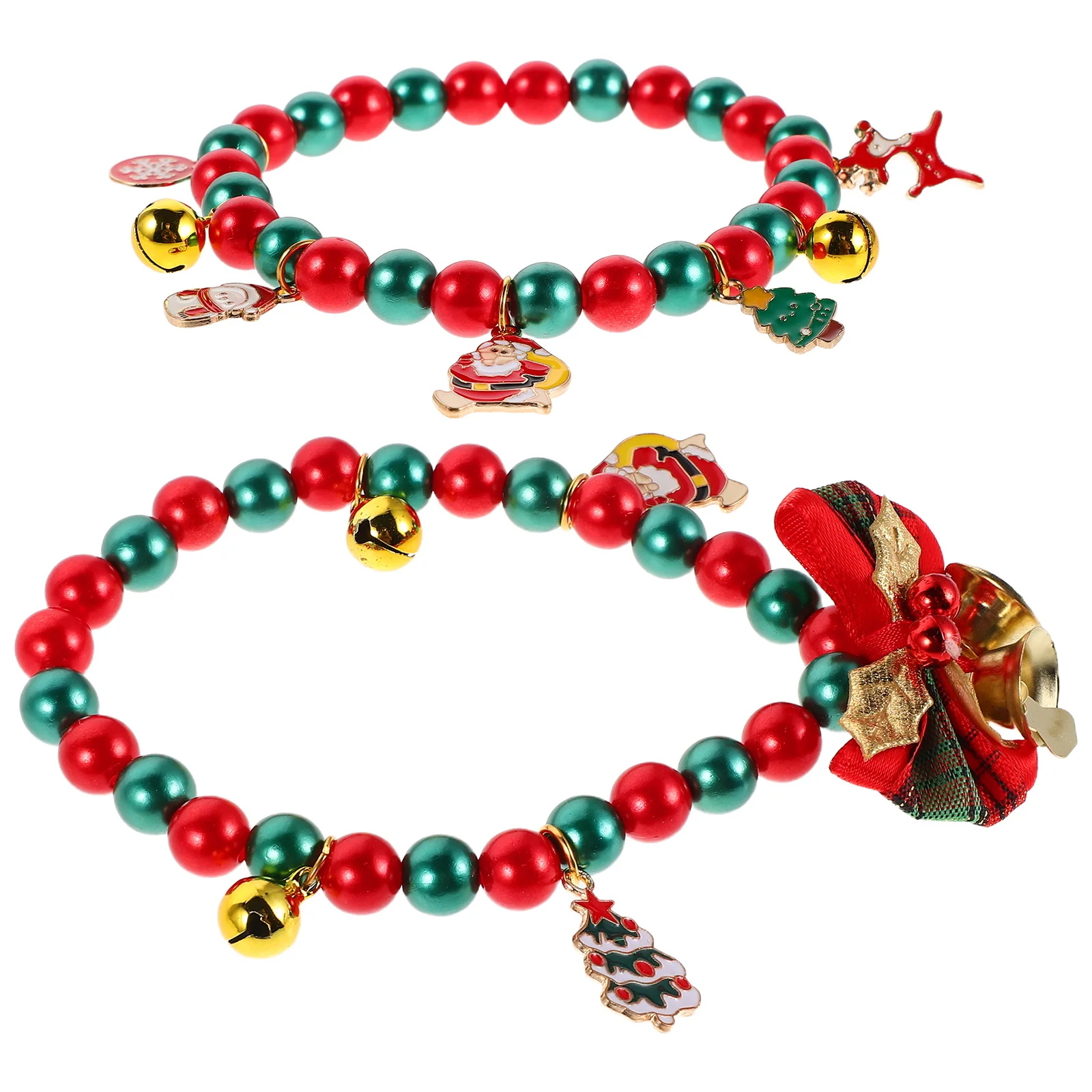 

2Pcs Santa Dog Collar Bell Cat Bow Tie Christmas Pet Necklace Xmas Stocking Stuffer Holiday Cat Collar Holiday Pet Accessories