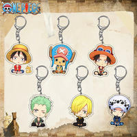 One Piece Luffy Cartoon Keychain Roronoa Zoro Nami Sanji Anime Cute Acrylic Key Chain Backpack Decorate Key Chains for Women