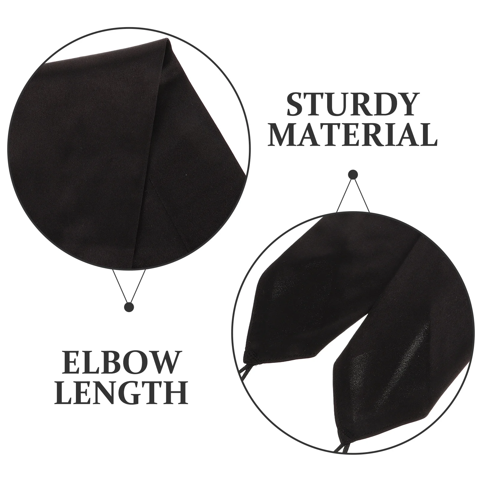 Coude noir Long Vintage Satin gants sans doigts mariée fête de mariage gants longs femmes gant de mariée formel