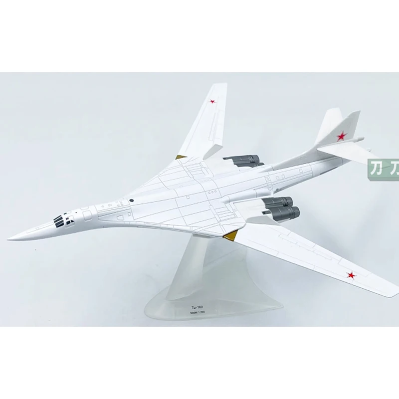 1:200 Scale TU160 Russian White Swan long range aircraft alloy simulation model Static decoration Souvenir gifts for adult boy