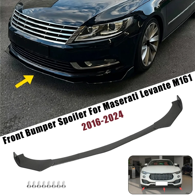 Sport Front Bumper Splitter Spoiler Lip For Maserati Levante M161 16-24 5Pcs Adjustable Sectional Car Exterior Tuning Body Kit
