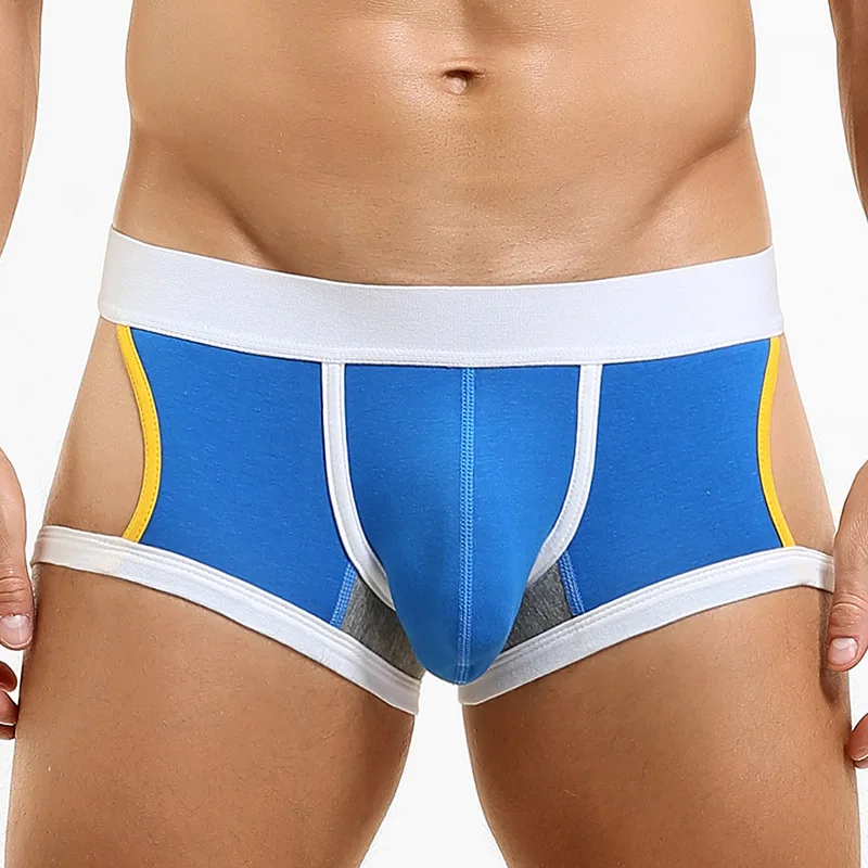 SEOBEAN Men's Low-Waist U-Shape Flat Briefs Underwear Trendy Side-Light Design Comfortable Innerwear for Men