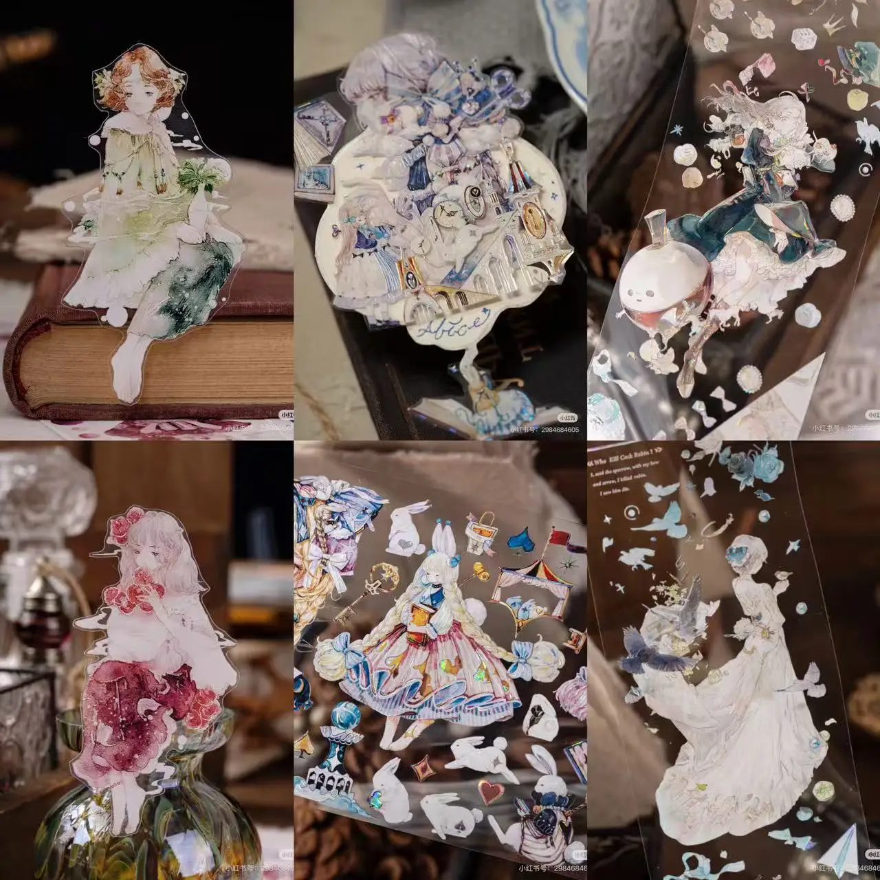 

1 Loop Washi Pet Tape Seven-day Letter, Alice Sleepwalking Guide/Black Fairy Tale/The Nutcracker, Painted Under The Tree