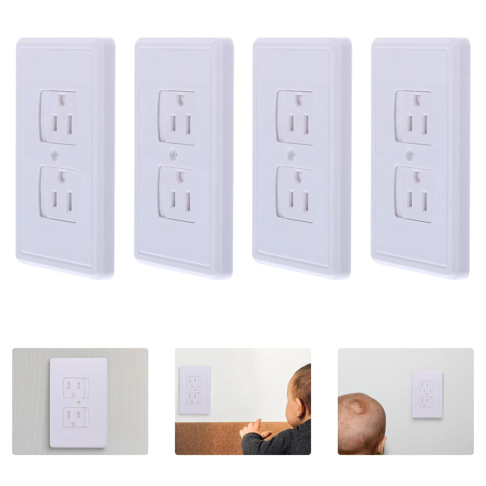 4 Pcs Protection Cap Wall Plates for Electrical Outlets Plug Baby Protective Covers Protector Anti-shock Child