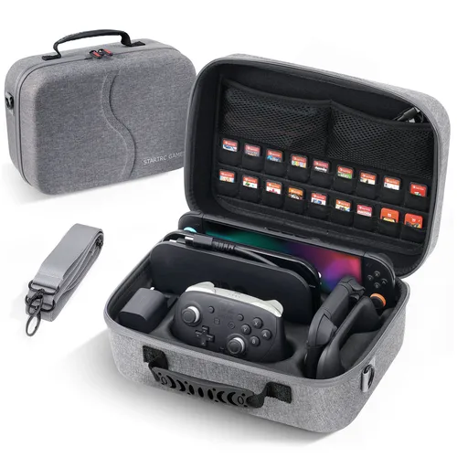Imagen 1 del producto Estuche de viaje Switch 2, bolsa de almacenamiento portátil, Estuche de transporte todo en uno, bolsa de carcasa dura para accesorios de juego de consola Nintendo Switch 2