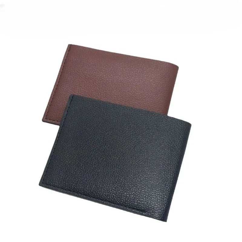 

Fashion Men Short PU Leather Wallet Simple Solid Color Thin Male Credit Card Holder Small Money Purses Business Foldable Wallet