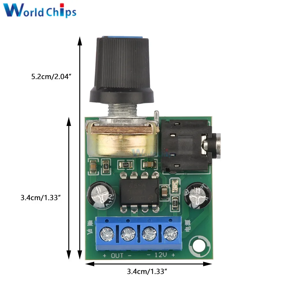 DC 3-12V Mini LM386 Power Amplifier Board YX1667 Volume Control Audio Amplifier 3.5mm 0.5W-12W Speaker AMP Board Module image 6