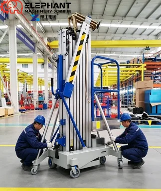 Light Weight 6m 8m 10m 100-250kg Load Capacity Hydraulic Aluminum Alloy Mast Lift For Home Use