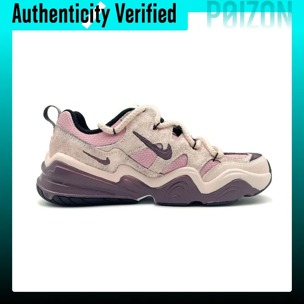 Nike Tech Hera Peach Paste Rhyme Suede Fashion Trend Abrasion Resistant Low top Casual Shoes Unisex Pink dr9761-101（team1409-）