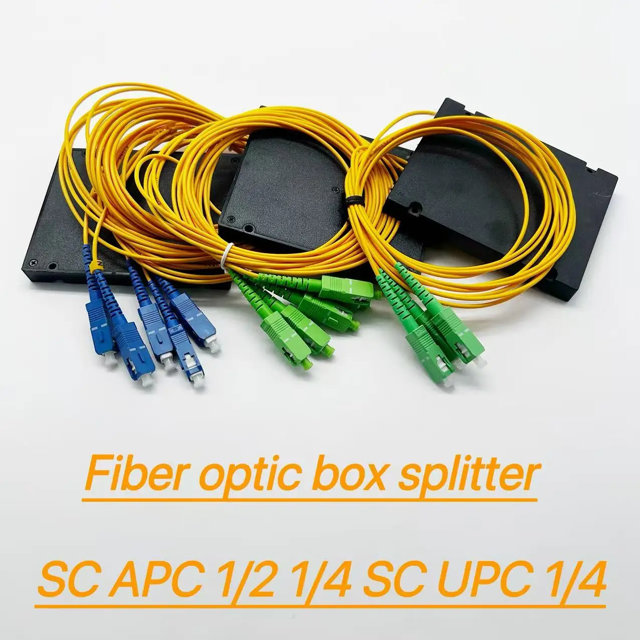 Fiber optic Box splitter SC APC 1x2 1x4 SC UPC 1x4 connector fast shipping Cassette splitter 1m BEST SELL