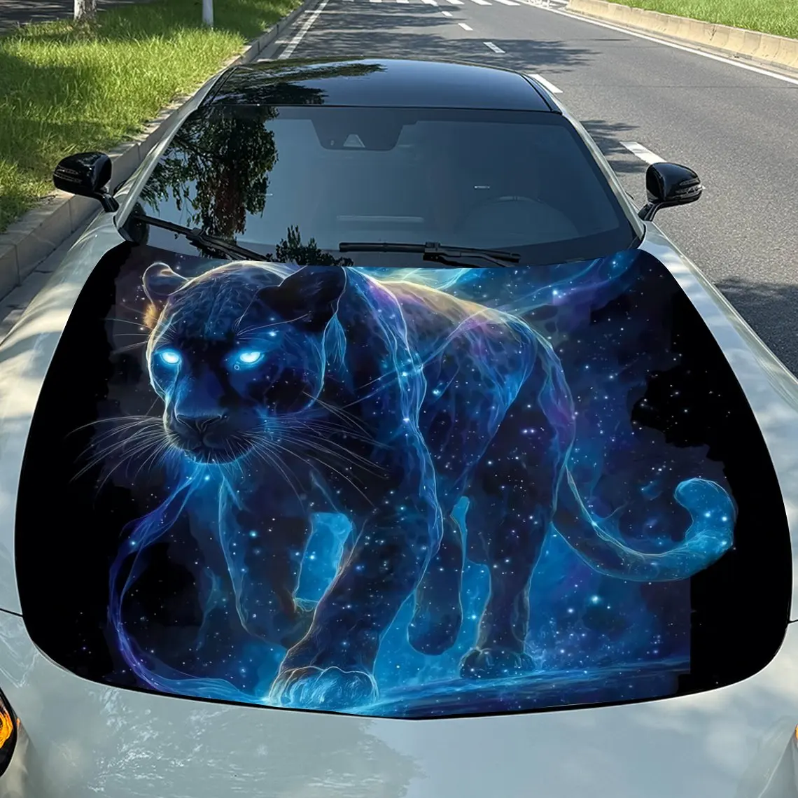 

Наклейка на капот автомобиля Blue Light Panther — прочная виниловая пленка, подходит для большинства автомобилей, защита двигателя и стильная автомобильная пленка
