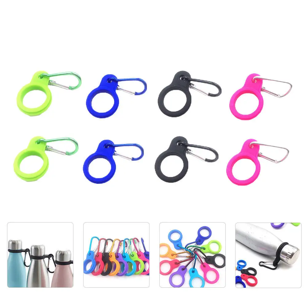 8Pcs Heavy Duty Water Bottle Buckles Silicone Hanging Bottle Clips Elastic Carrier Hooks for Backpack Bike Motorcycle Outdoor