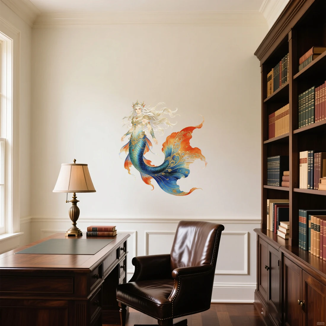 Three Ratels CEE177 Mythical style mermaid art wall stickers for home decoration