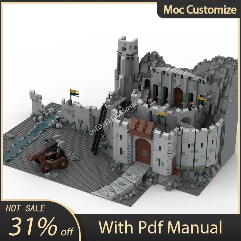 

3126 шт. Moc фильм LOTR глубокий замок шлема средневековые модульные строительные блоки архитектурные кирпичи игрушки детские образовательные подарки