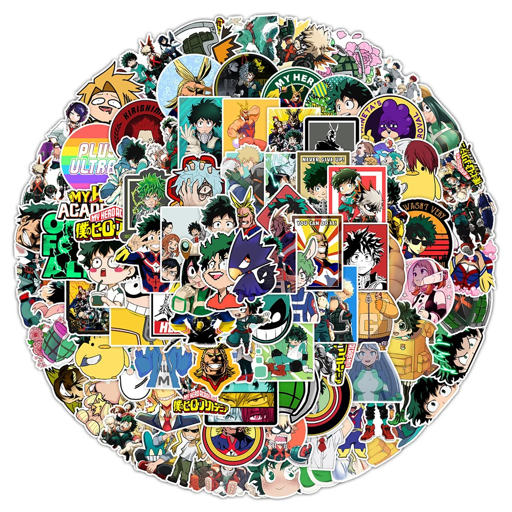 10/30/50/100 Stück Cartoon My Hero Academia Anime-Aufkleber Wasserdicht DIY Skateboard Gepäck Notizbuch Handy Coole Manga-Aufkleber Geschenk