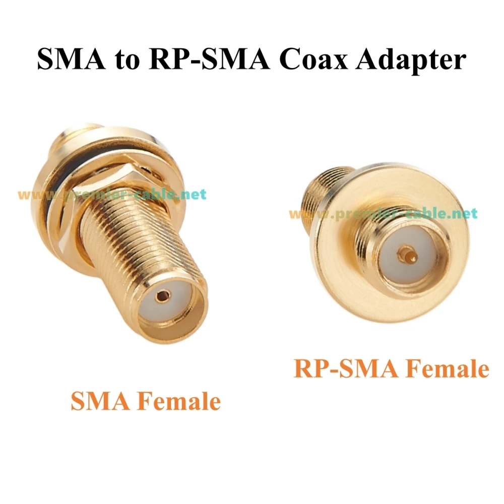 IP67 SMA Female to RP-SMA Female Bulkhead RF Coaxial Adapter 50 Ohm Low Loss for Antenna, WiFi Router, 4G LTE, FPV Drones, IoT,