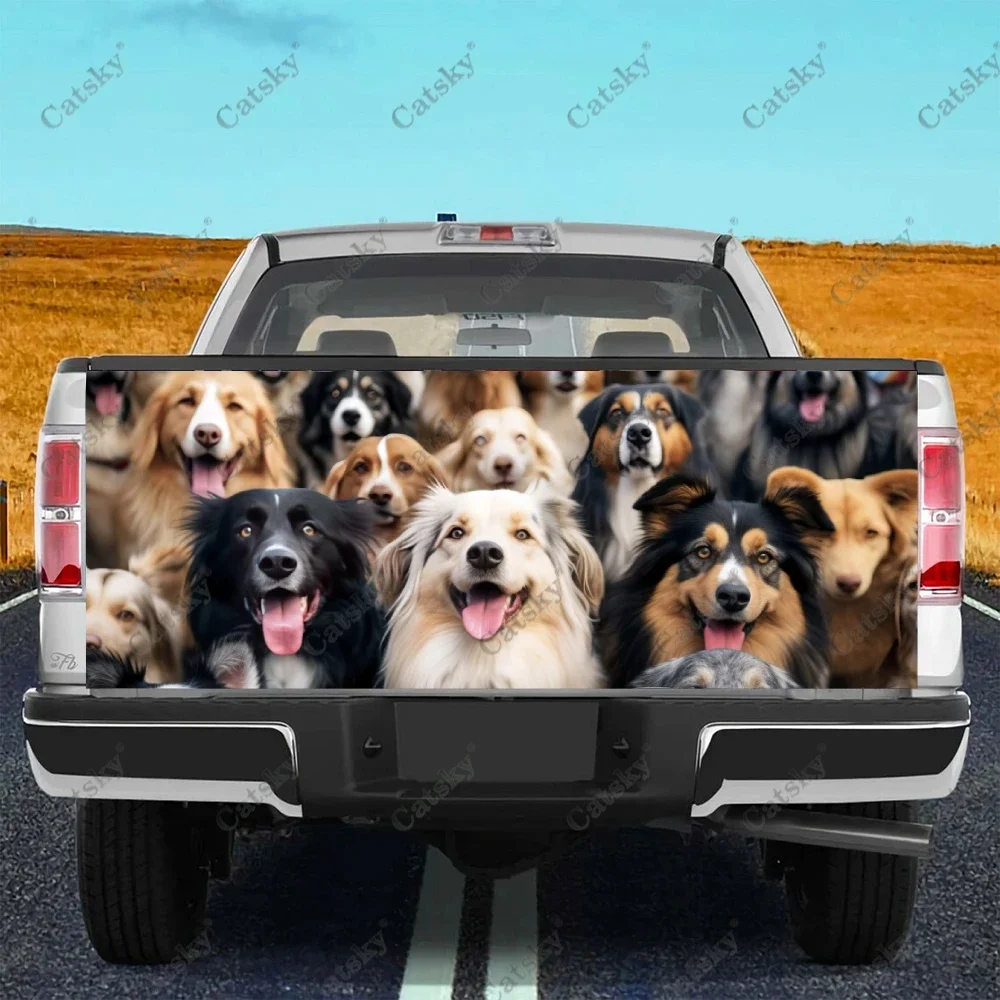 

A Large Group of Dogs Truck Tailgate Wrap Professional Grade Material Universal Fit for Full Size Trucks Weatherproof