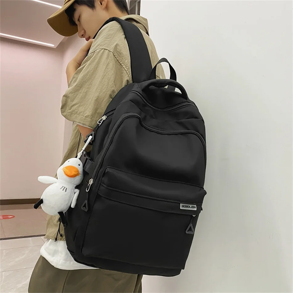 2023 New Multifunctional Backpack Travel Bag Women Waterproof Casual Shoulder Bags Unisex Laptop Solid Color Schoolbag