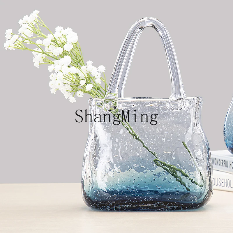 

LXY creative light luxury living room flower arrangement Internet celebrity transparent glass decoration