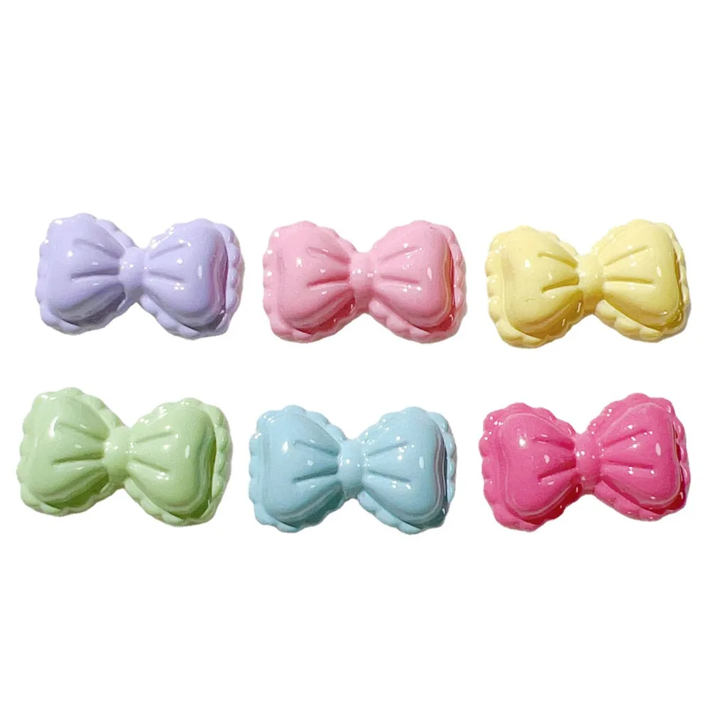 5pcs Mini Bowknot Resin Accessory Materials DIY Candy Color Shoe Buckle Handmade Hat Patch Phone Case Decoration Jewelry Making