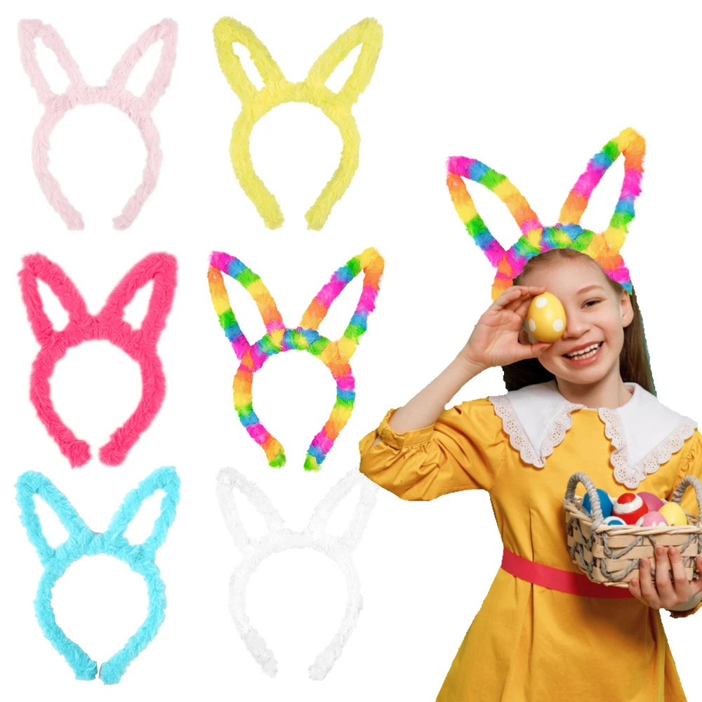 

New plush Bunny Ear Headband Fancy Dress Costume Hen Party Rabbit ear hairband Kids Adult Easter Party Decorations Accessories