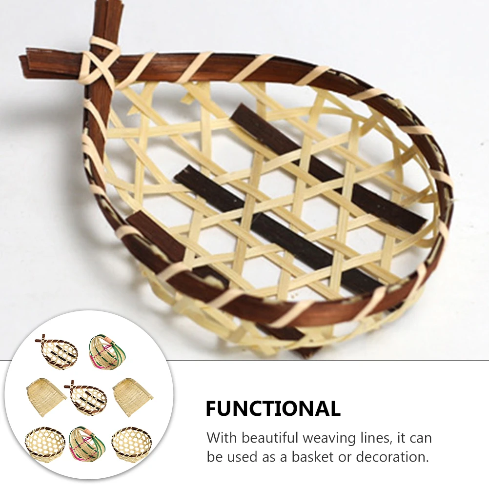

Fruit Bowl Bamboo Basket Props Woven Craft Decor Mini Dustpan Handicrafts Baskets