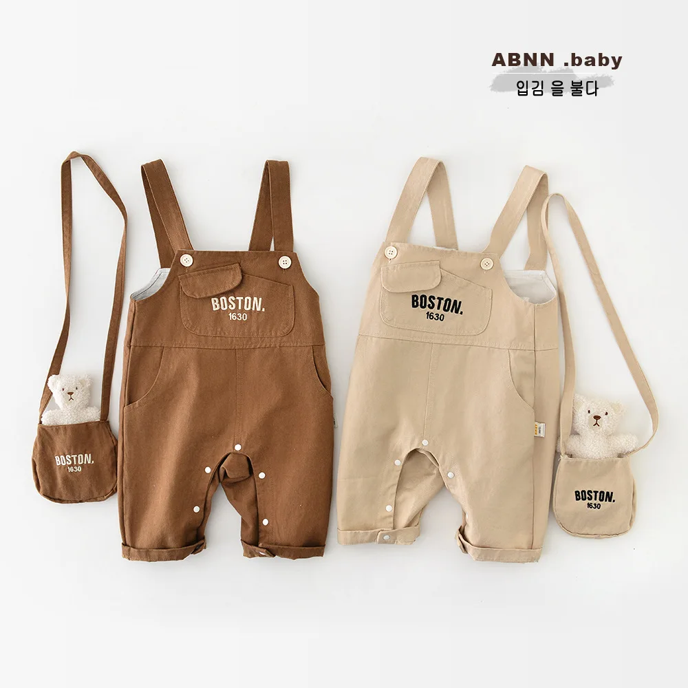 

Осенний детский комбинезон 2024, комбинезон для новорожденных мальчиков с вышивкой и сумкой, повседневная верхняя одежда для маленьких мальчиков, комбинезоны