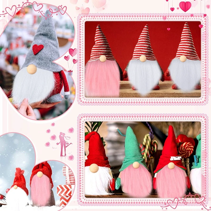 12Pcs Precut Gnome Beard with Wooden Balls DIY Gnome for Doll for Christmas St. Patrick's Day Gift Home Decor