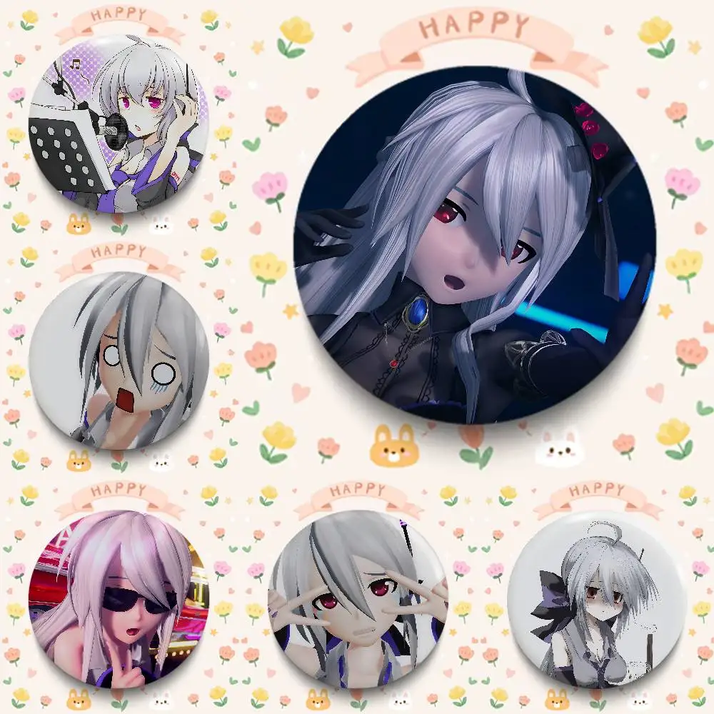 Virtual Singer Y-Yowane Haku Badges 25 32 44 58 75 Mm Round Cosplay Pin Bag Decor Fans Collect Friends Gifts Brooch Souvenir