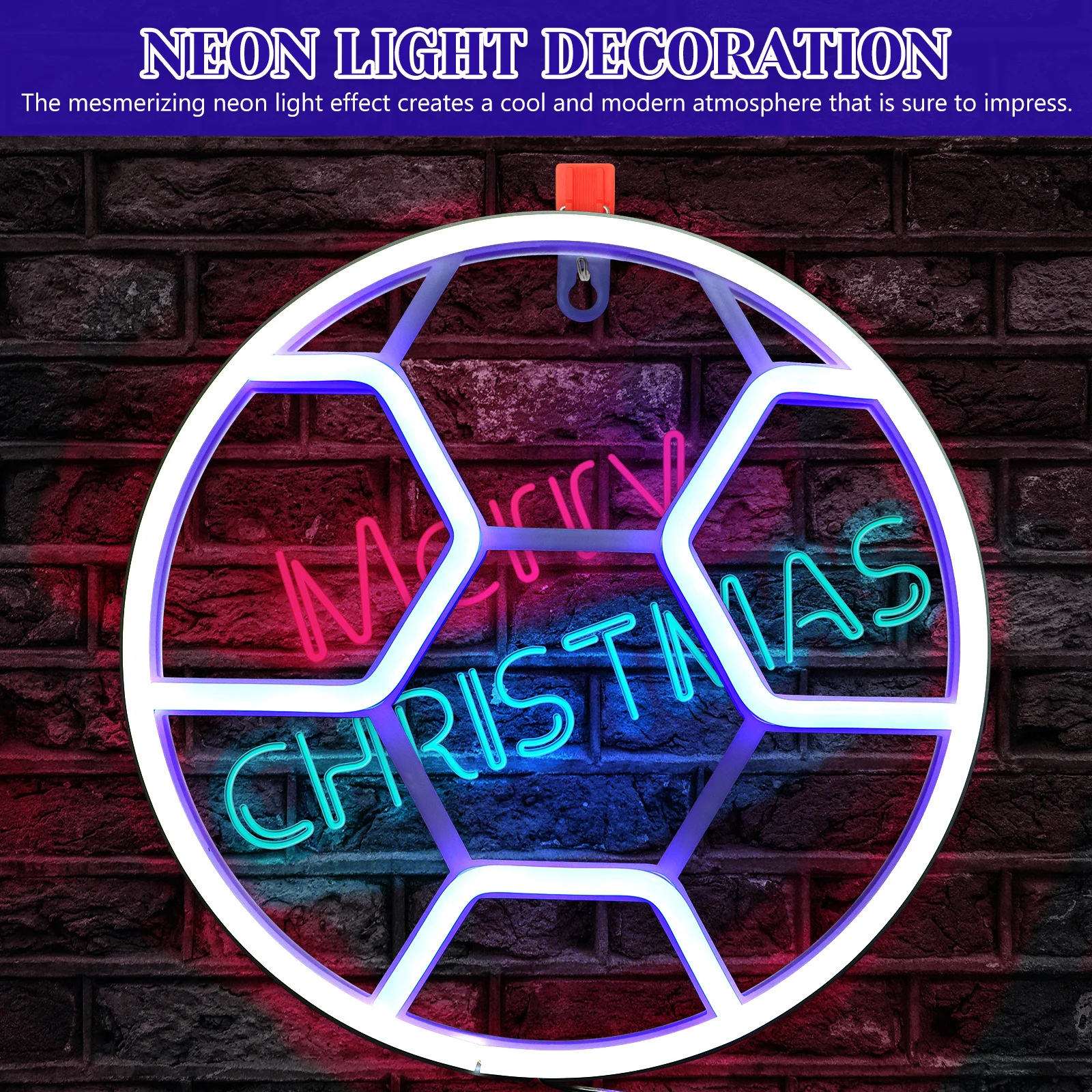 علامة كرة القدم النيون LED جدار ديكور معلق ضوء لغرفة النوم ديكورات الحفلات نابضة بالحياة أنيقة توهج ديكور المنزل الجمالي