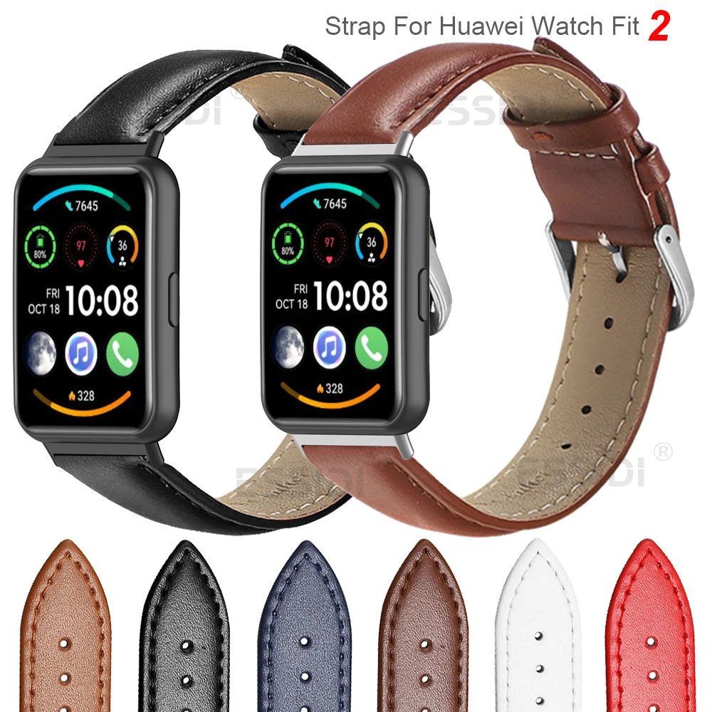 Essidi 2024 New Leather Band For Huawei Watch Fit 2 Women Men Bracelet Strap Loop For Huawei Watch Fit 2 Correa Loop